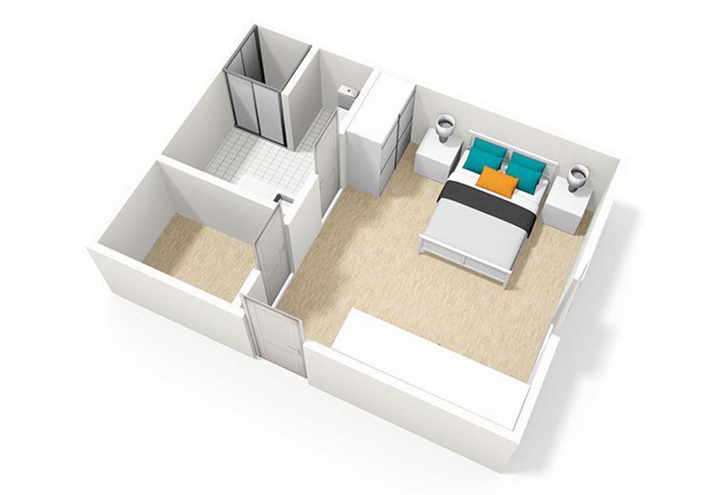 Apple Village core studio floor plan