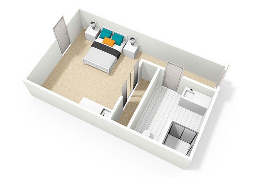 Apple Village wing studio floor plan